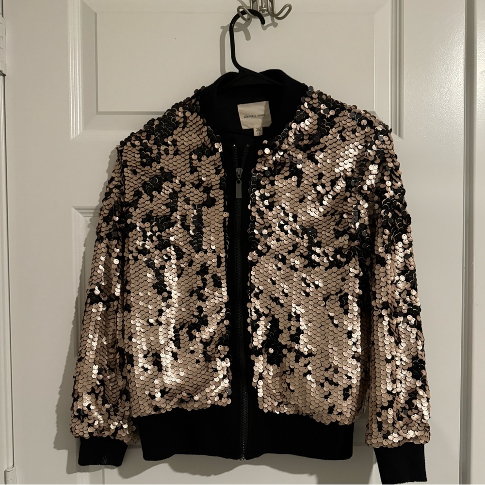 Silence + noise sequin bomber jacket